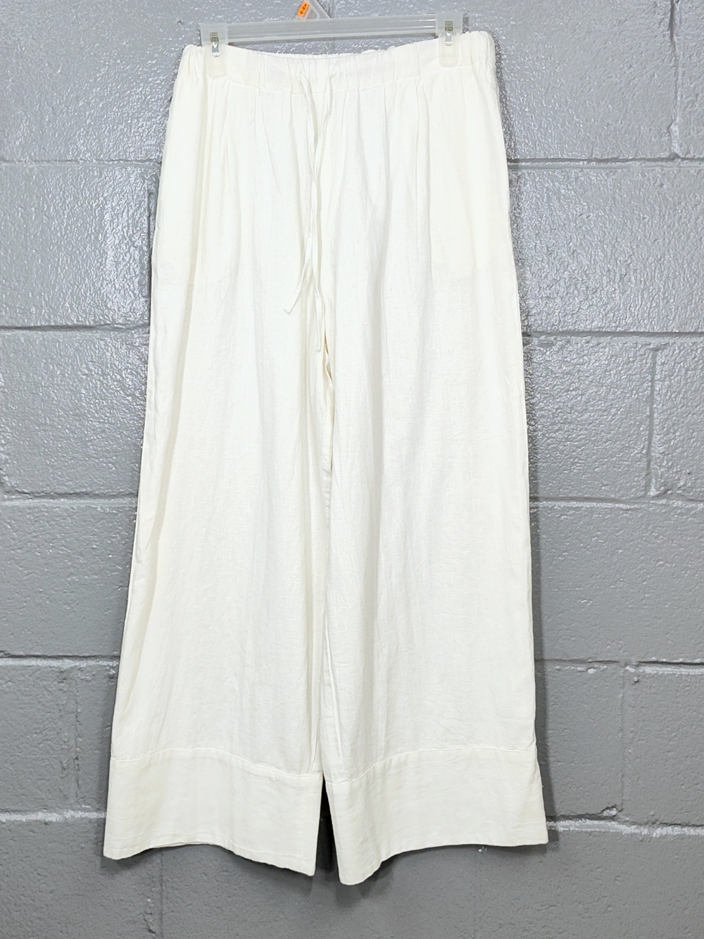 Women's Wide Leg Drawstring Pants in Ivory
